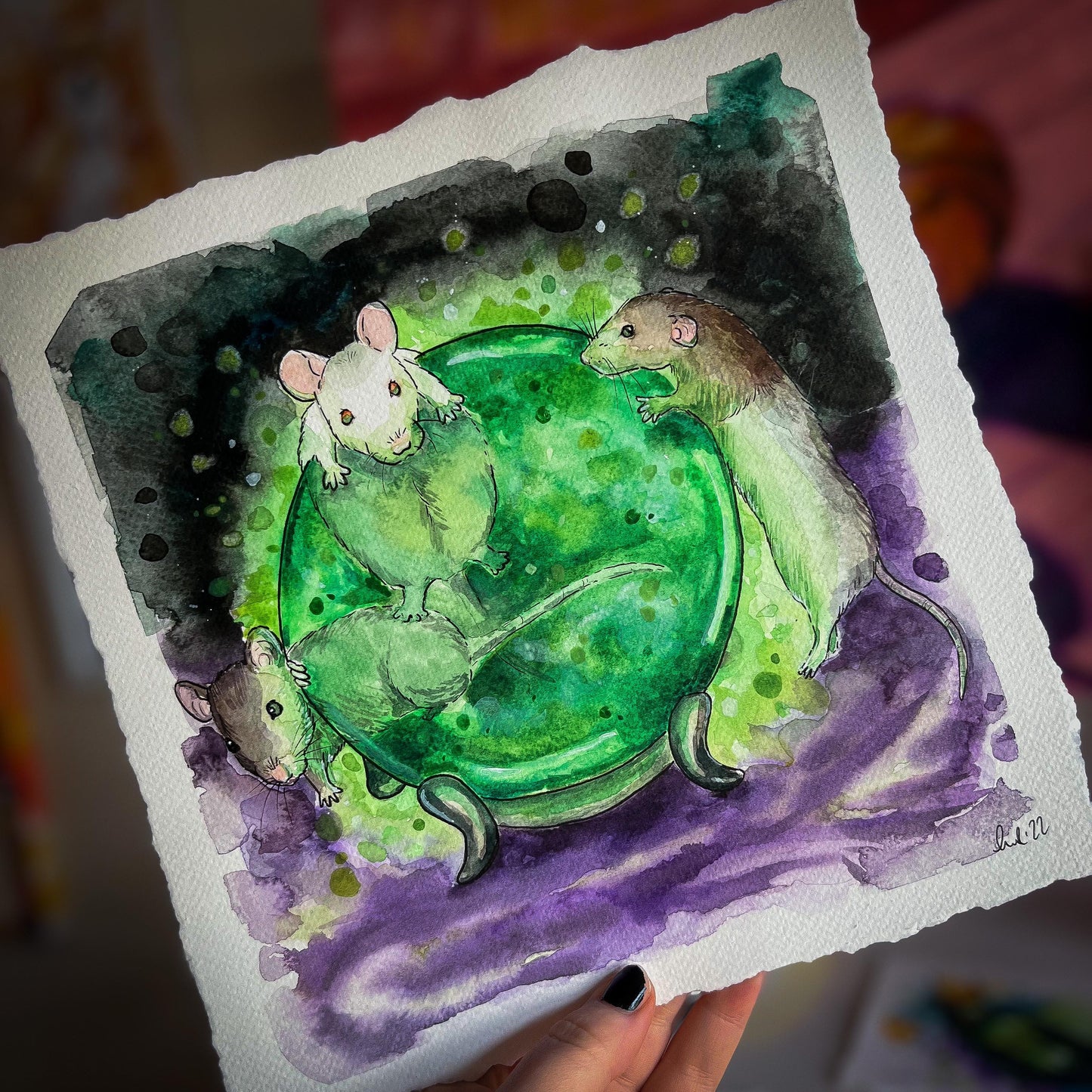 Rats and Crystal Ball Painting - Lock, Shock and Barrel