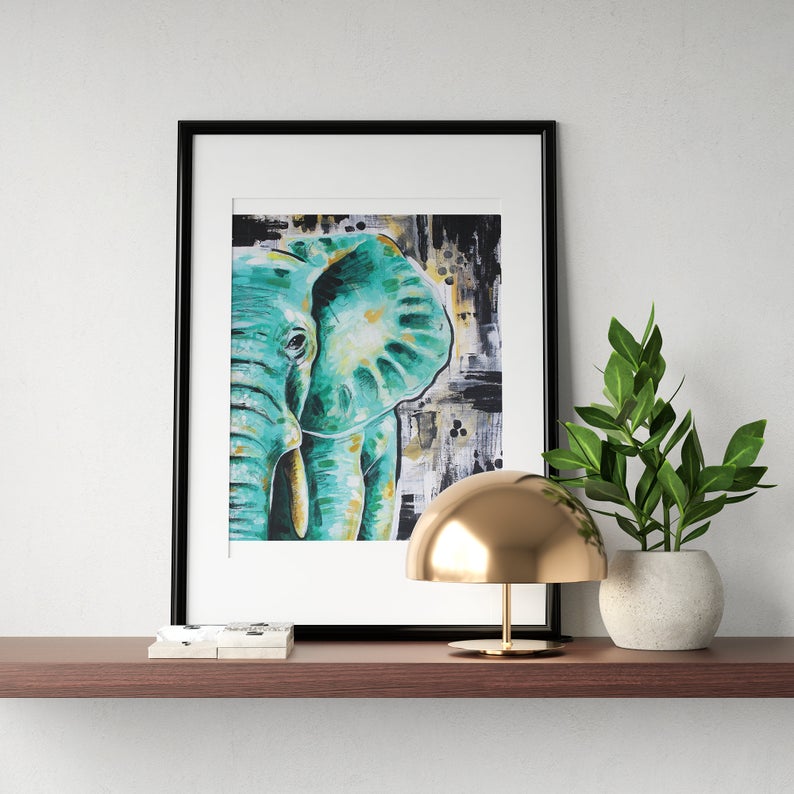 Elephant Abstract Art Print