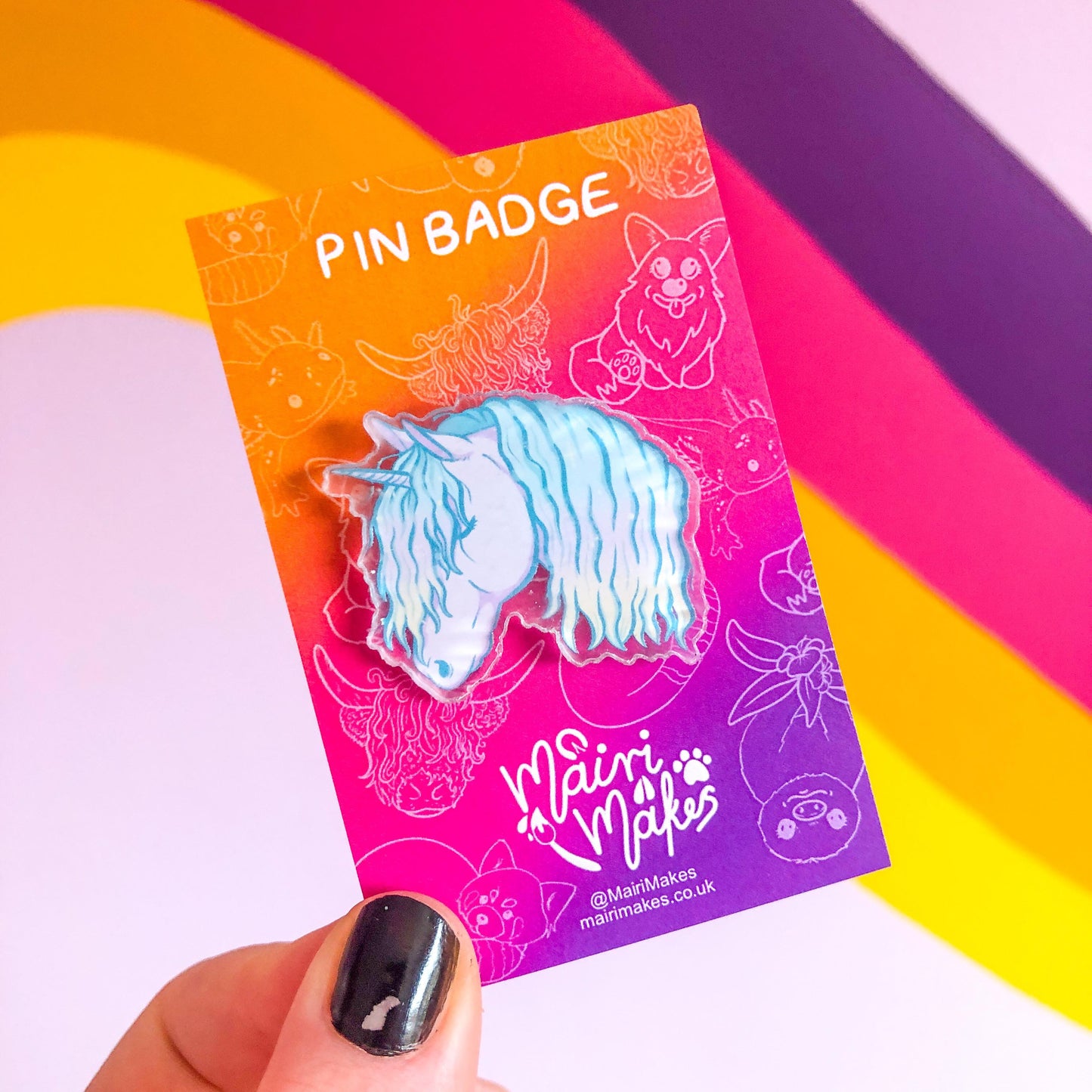 Unicorn Pastel Rainbow Pin Badge