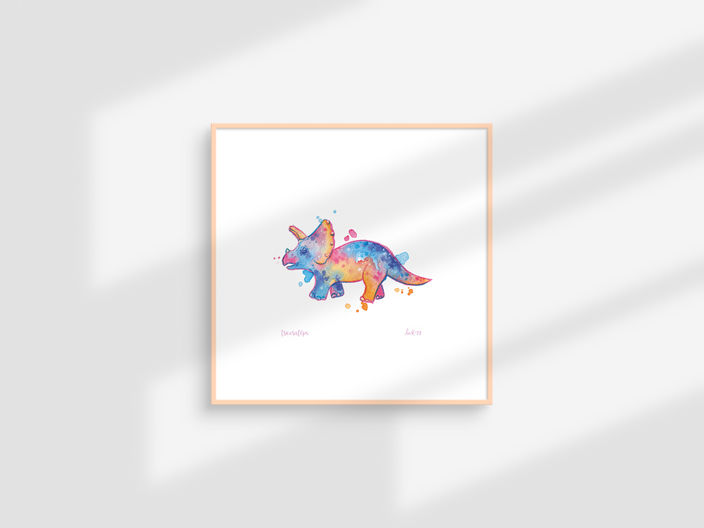 Triceratops Watercolour Art Print