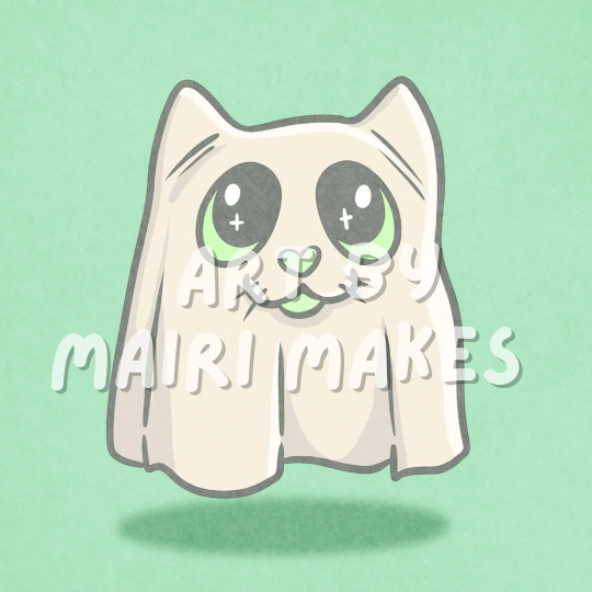 Ghost Cat Mini Art Print