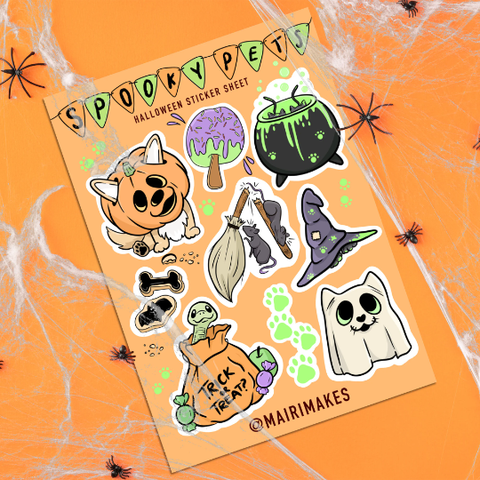 Cute Halloween Bundle - Prints, Stickers and Pin Badges