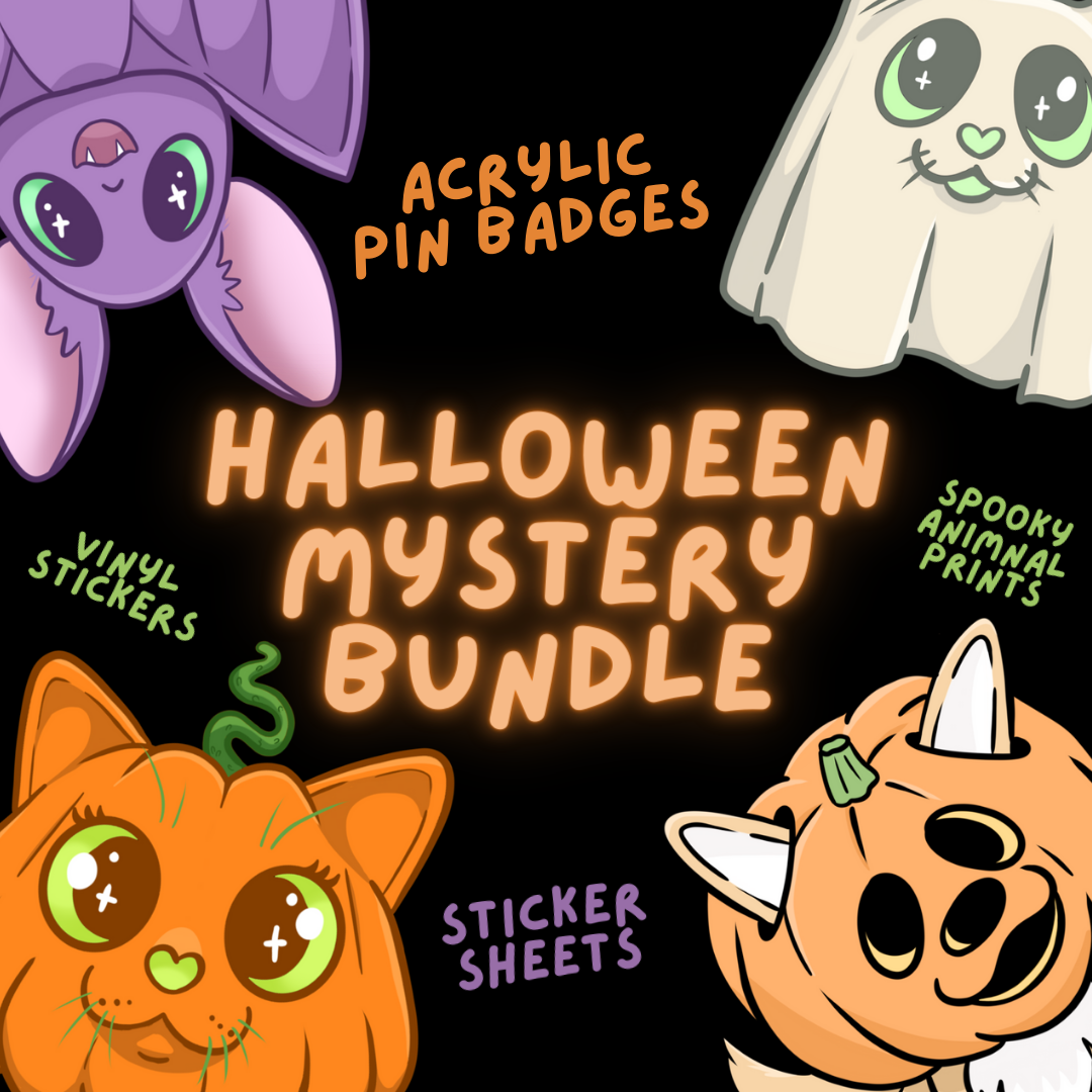 Halloween Mystery Bundle - Prints, Stickers and Pin Badges