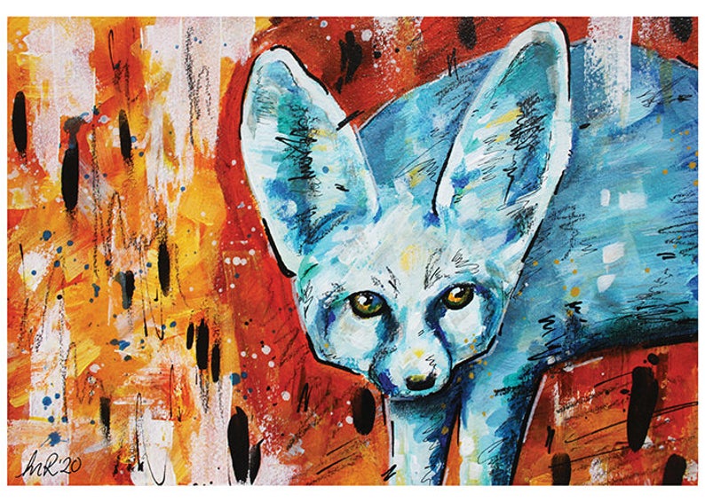 Fennec Fox Abstract Painting