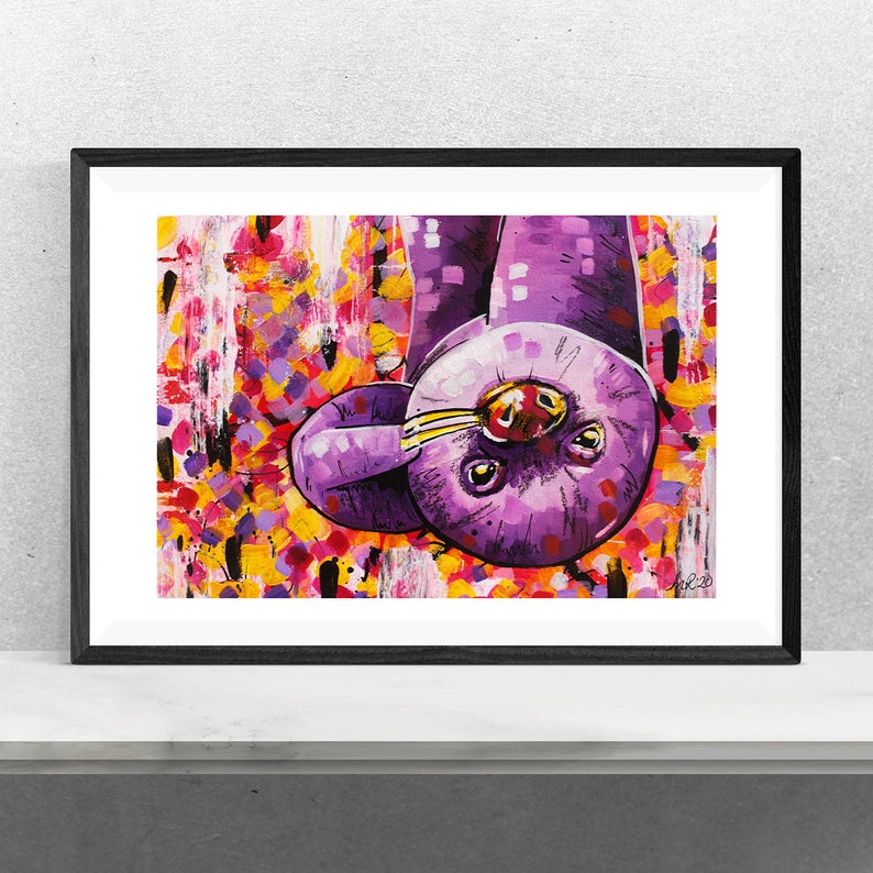 Colourful Sloth Abstract Painting