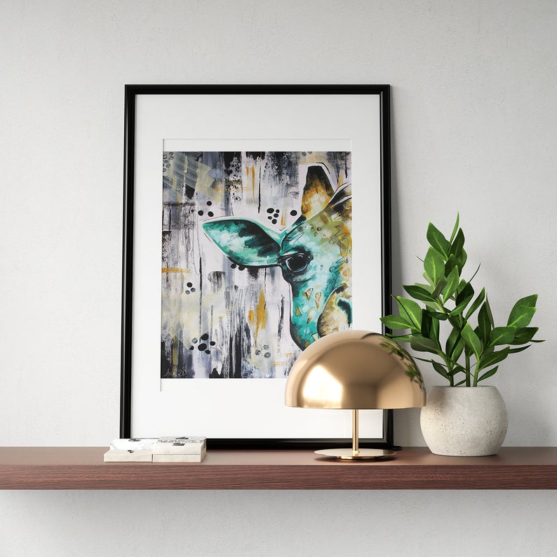 Giraffe Abstract Art Print
