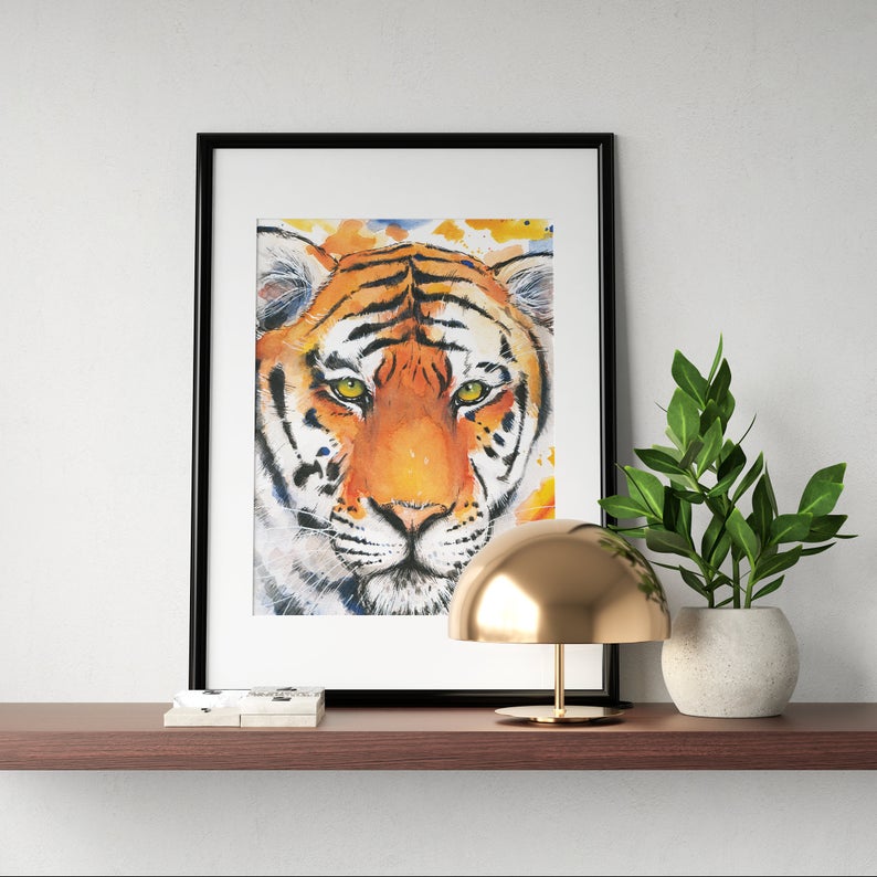 Tiger Watercolour Art Print