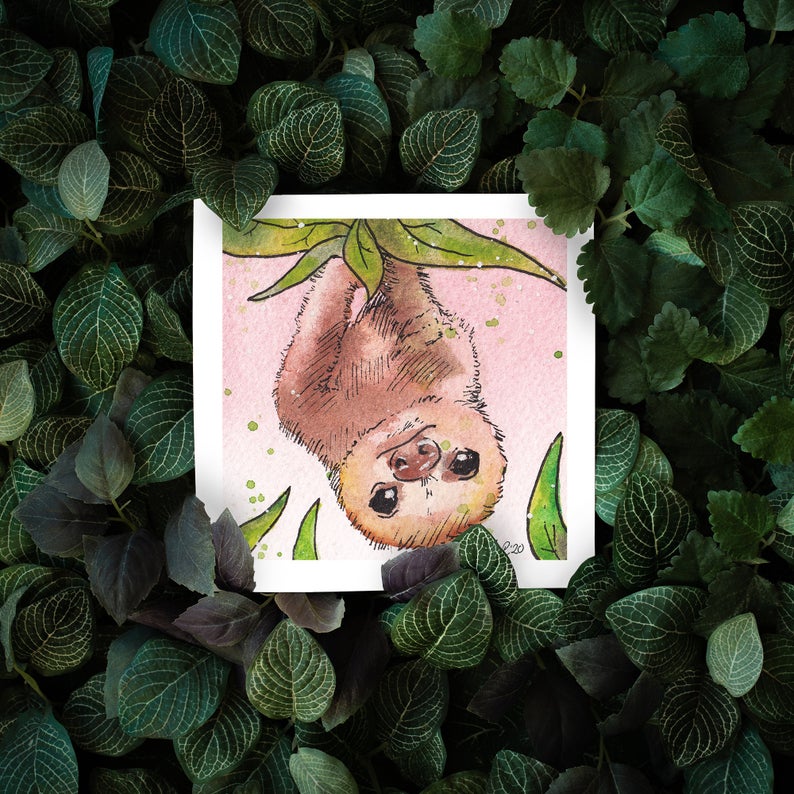 Baby Sloth Art Print