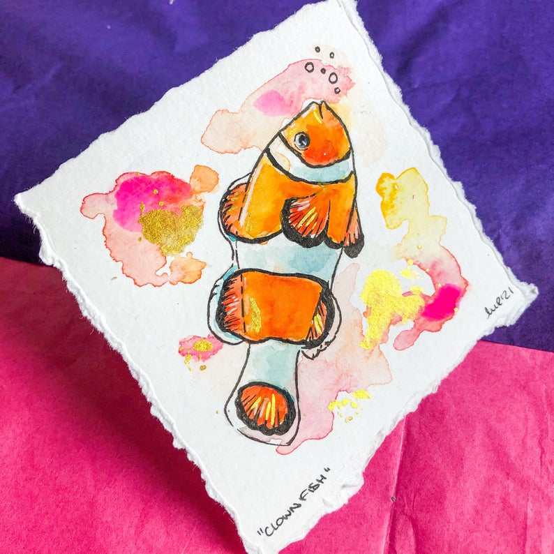 Clownfish Watercolour Painting