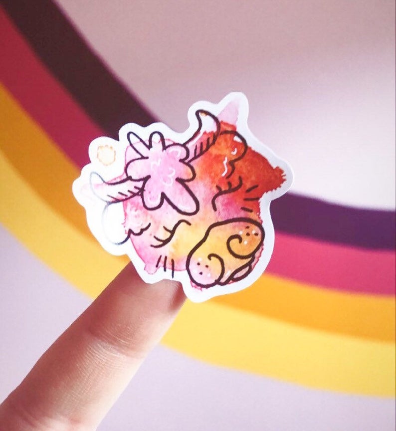 Rainbow Highland Cow Sticker Sheet