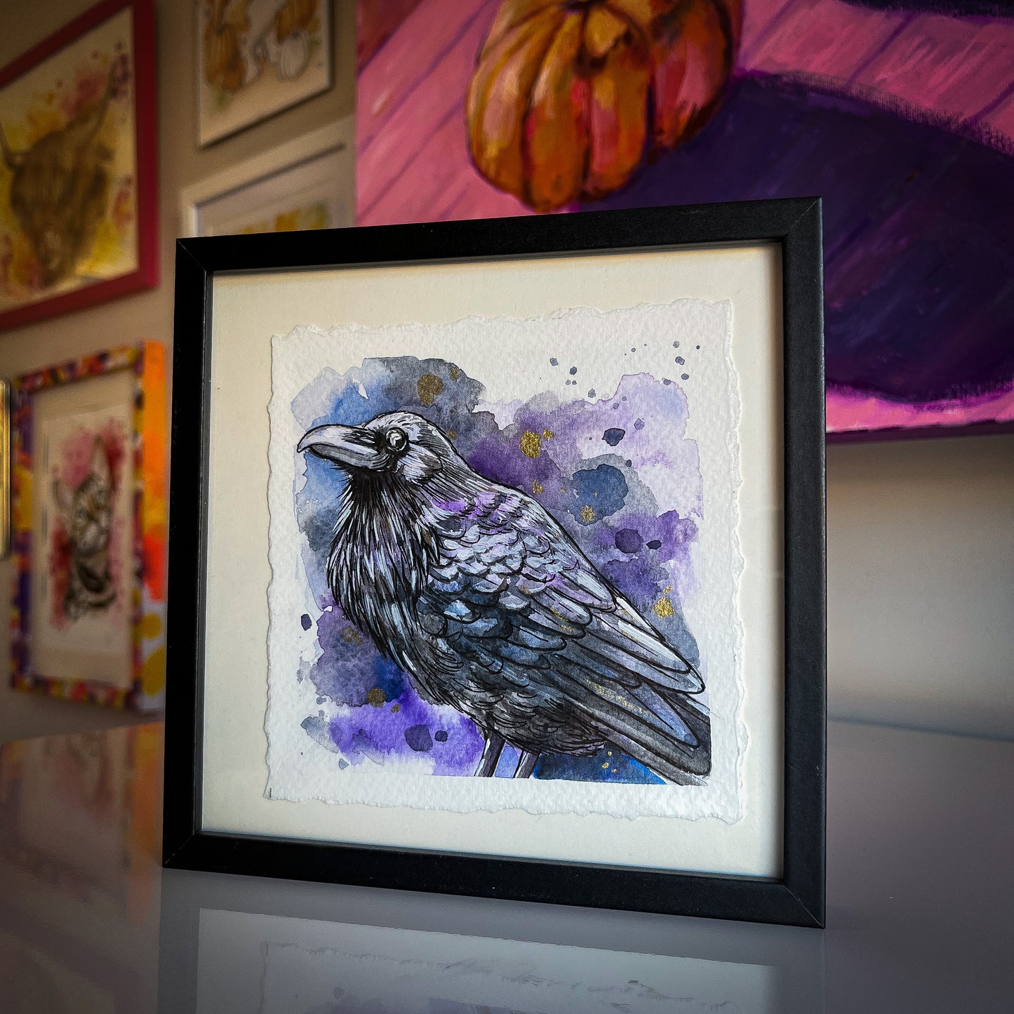 Raven Watercolour Painting - Moira