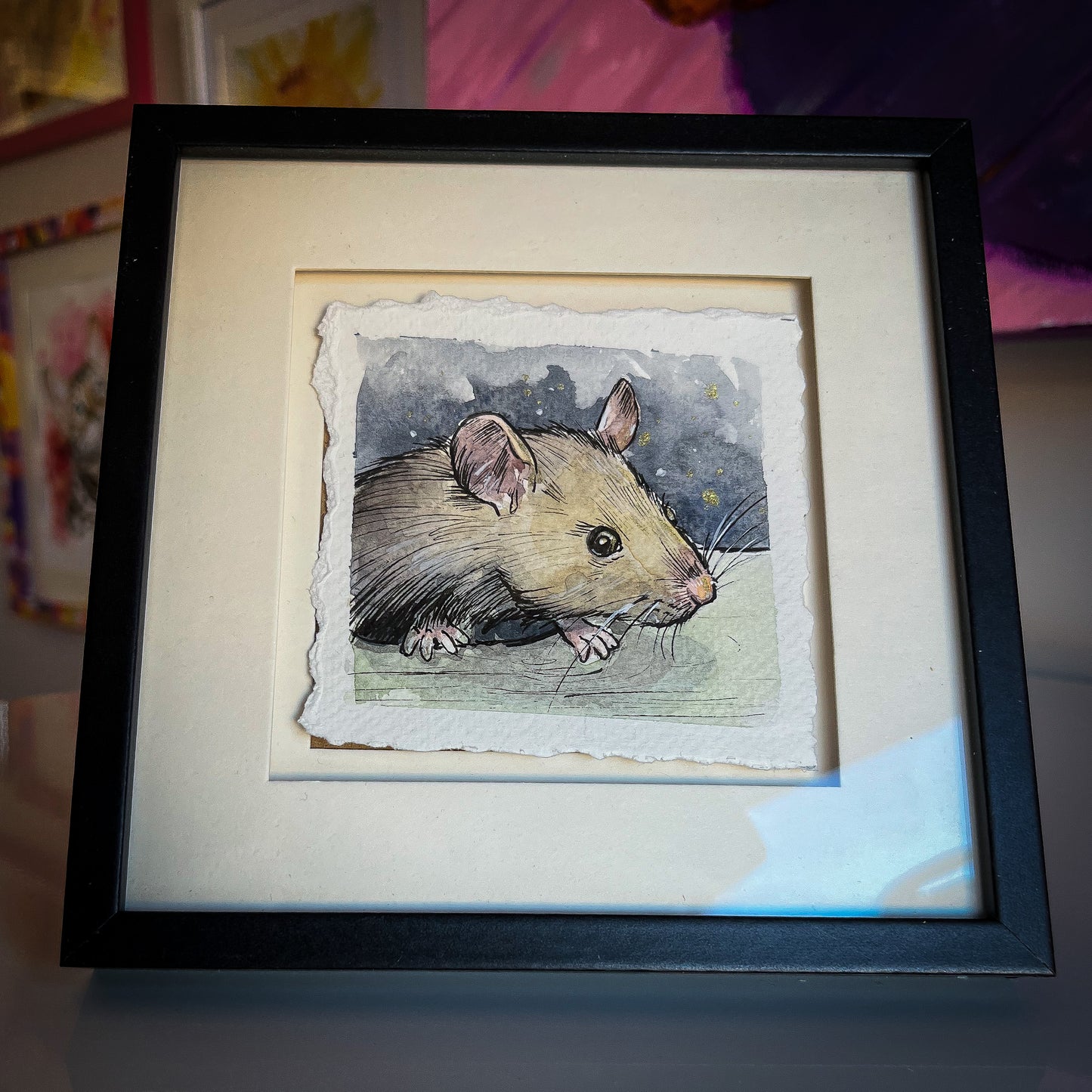 Mouse Watercolour Painting - Eva
