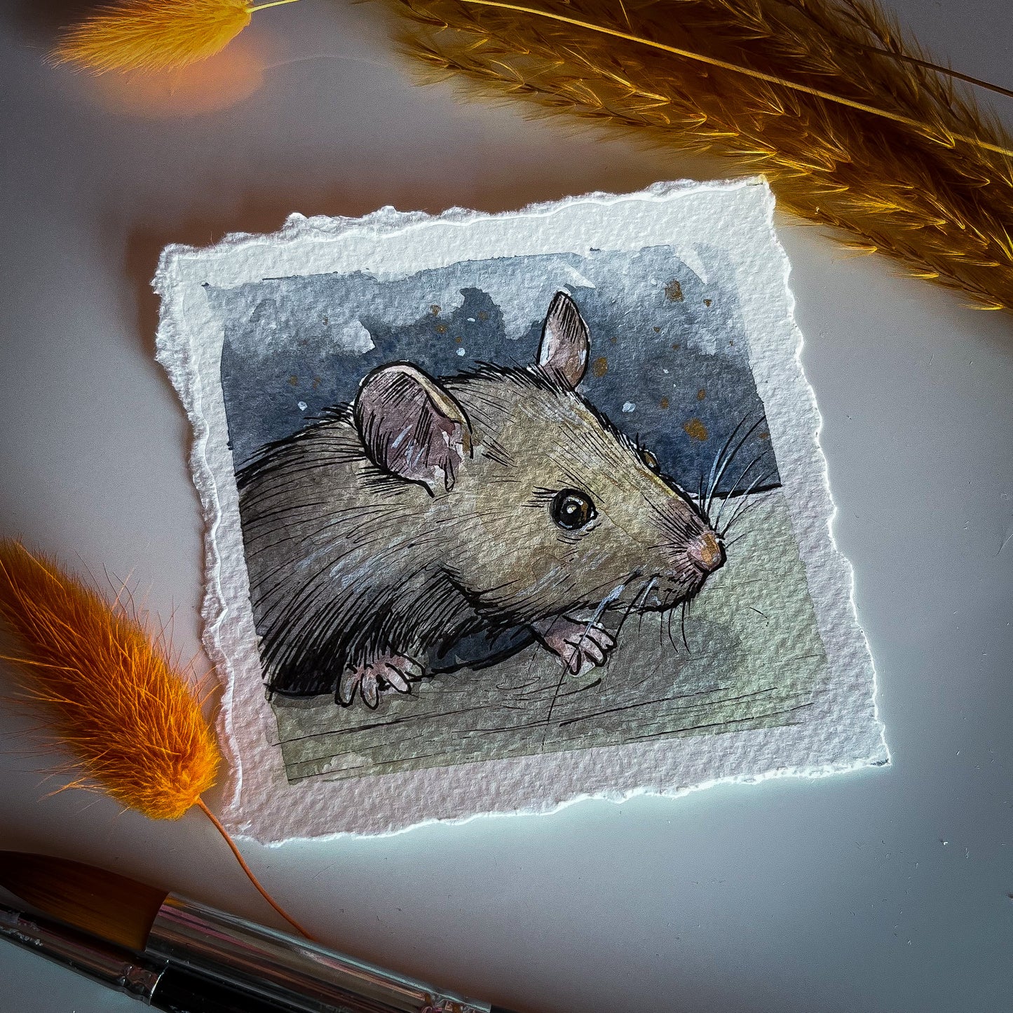 Mouse Watercolour Painting - Eva