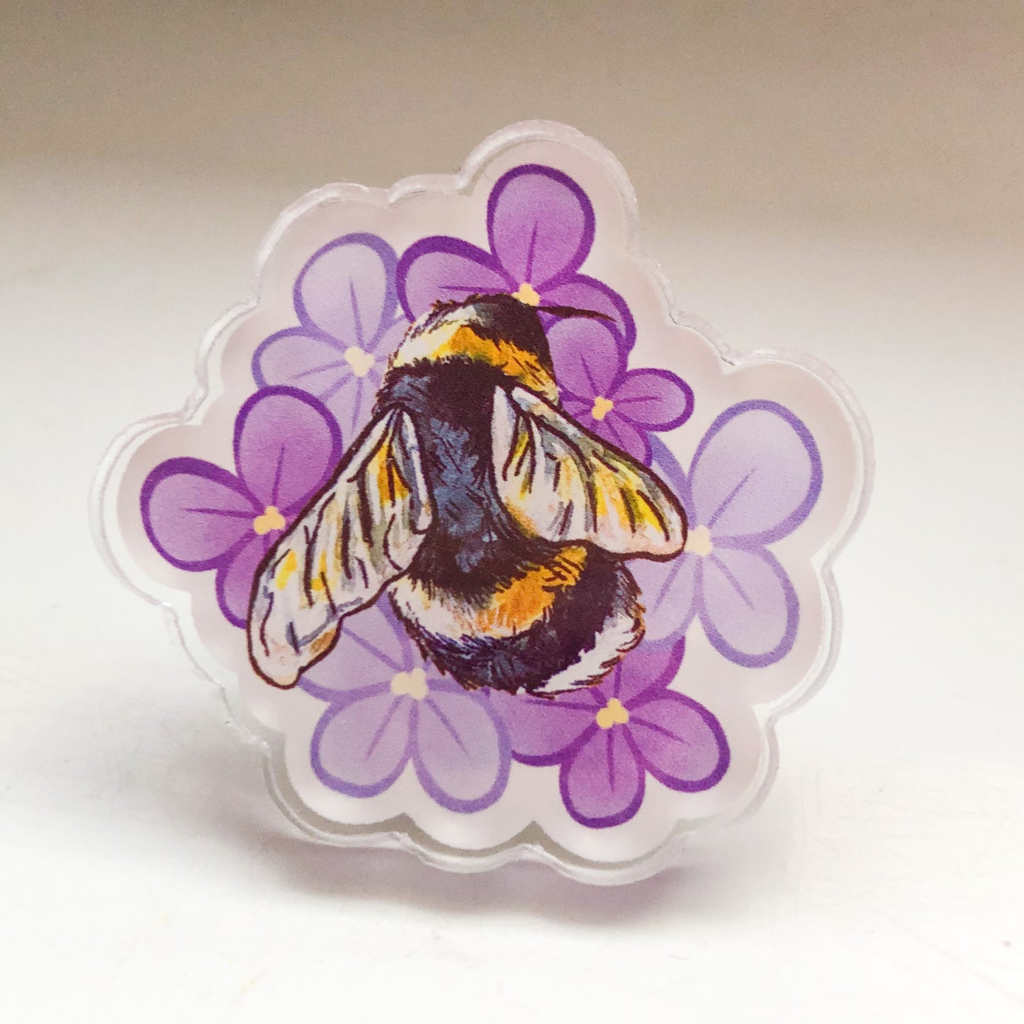 Bumblebee Flower Pin Badge
