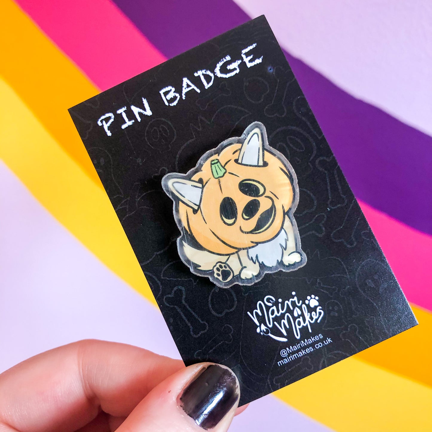 Pumpkin Corgi Pin Badge