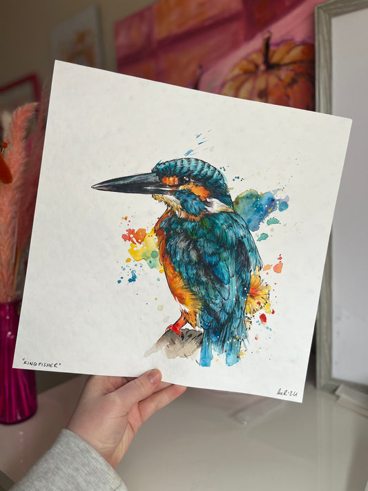 Kingfisher Watercolour and Ink Painting