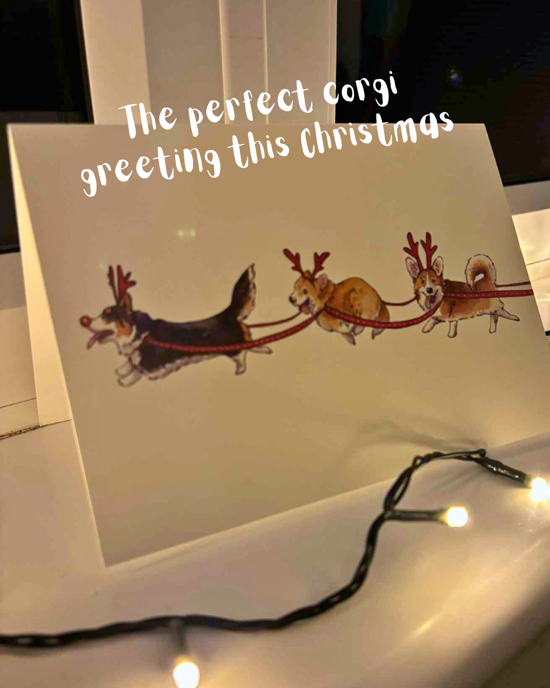 Corgi Sleigh Dogs Christmas Card - A5