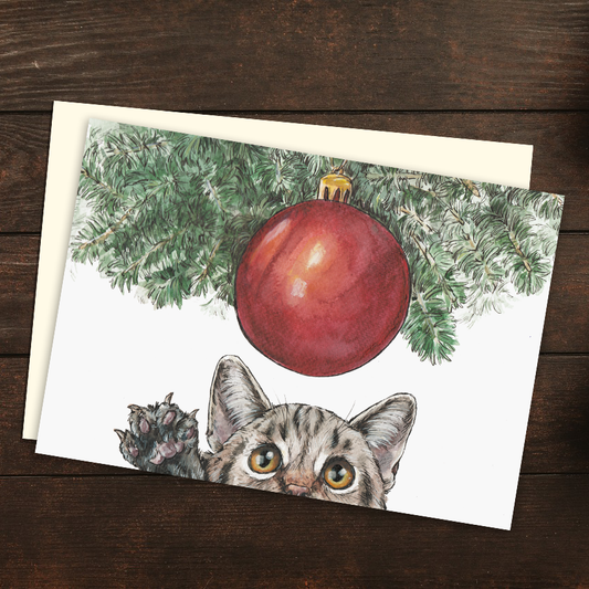Kitten Bauble Christmas Card