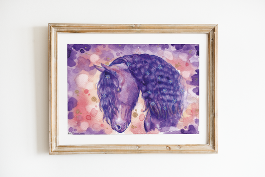 Blossom - Purple Horse Art Print