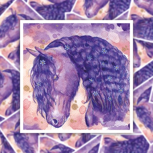 Blossom - Purple and Pink Horse Sticker
