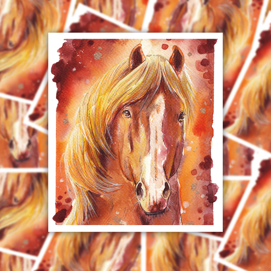 Chestnut Fire Horse Sticker