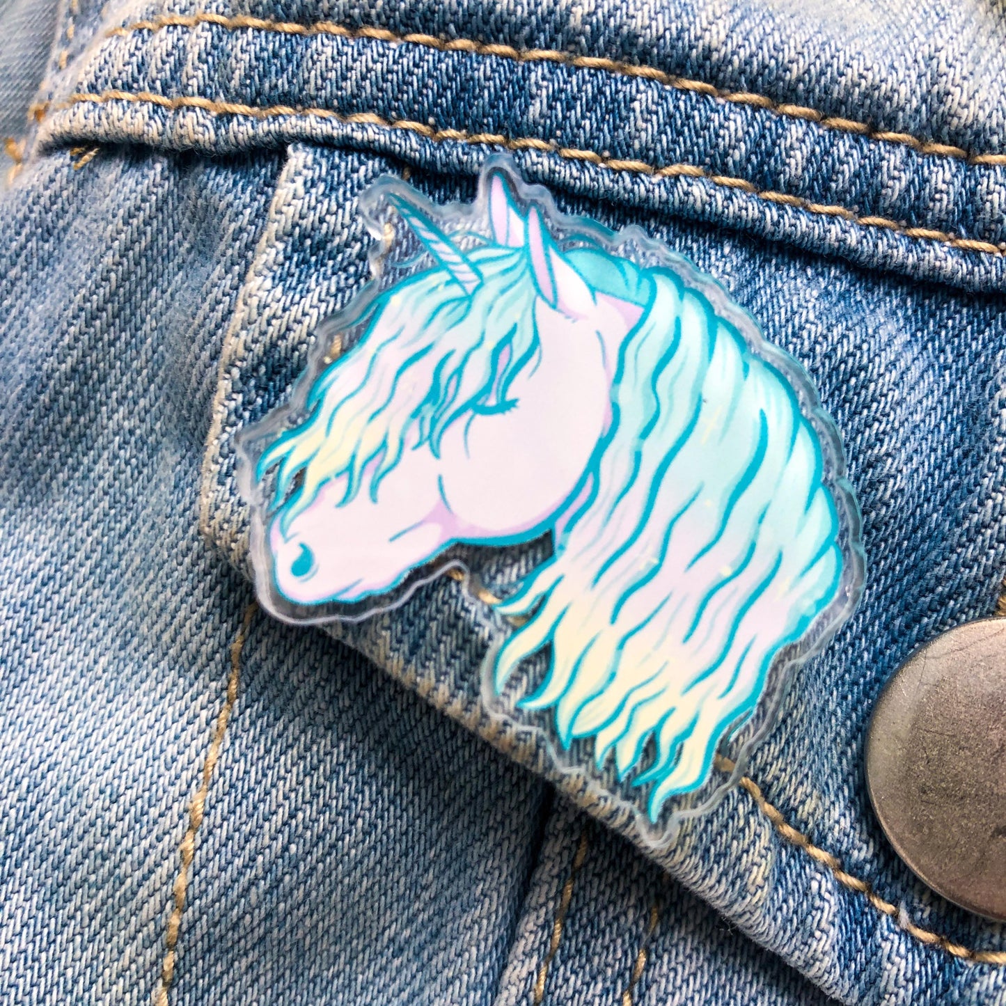 Unicorn Pastel Rainbow Pin Badge
