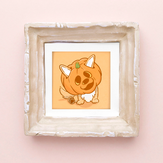 Pumpkin Dog Mini Art Print