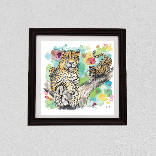 Jaguar and Cub Art Print