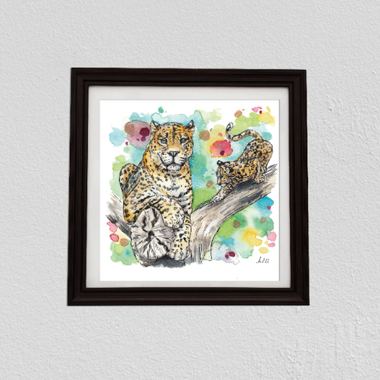 Jaguar and Cub Art Print