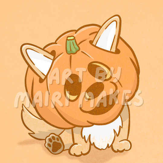 Pumpkin Dog Mini Art Print