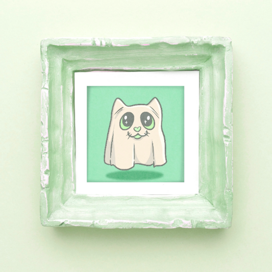 Ghost Cat Mini Art Print