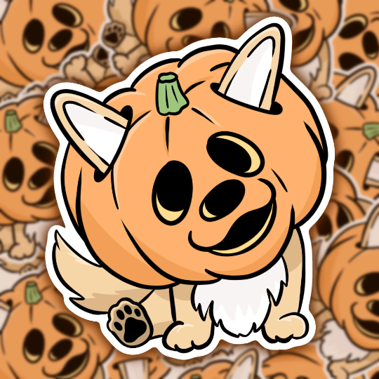 Cute Pumpkin Dog Sticker