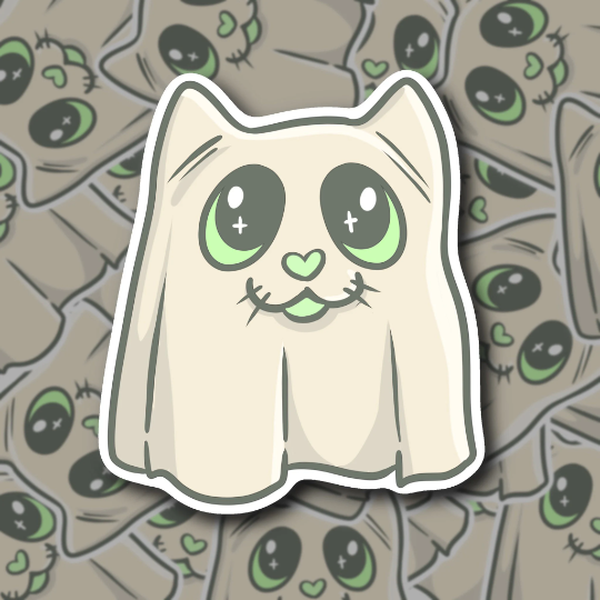 Cute Ghost Cat Sticker