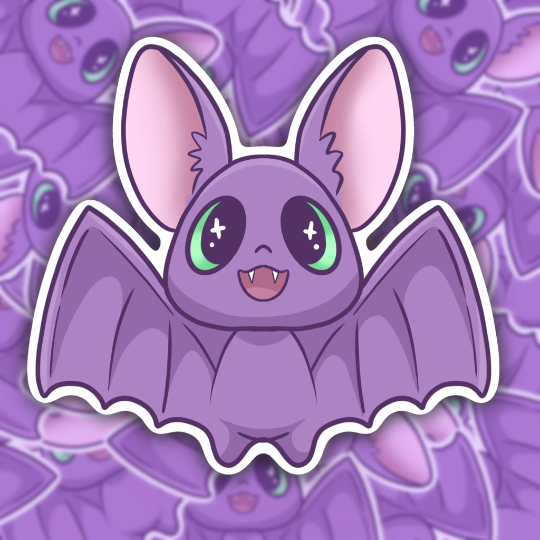 Cute Purple Bat Pin Badge