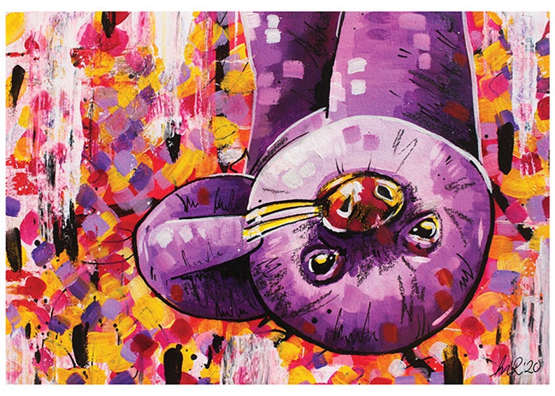 Colourful Sloth Abstract Painting