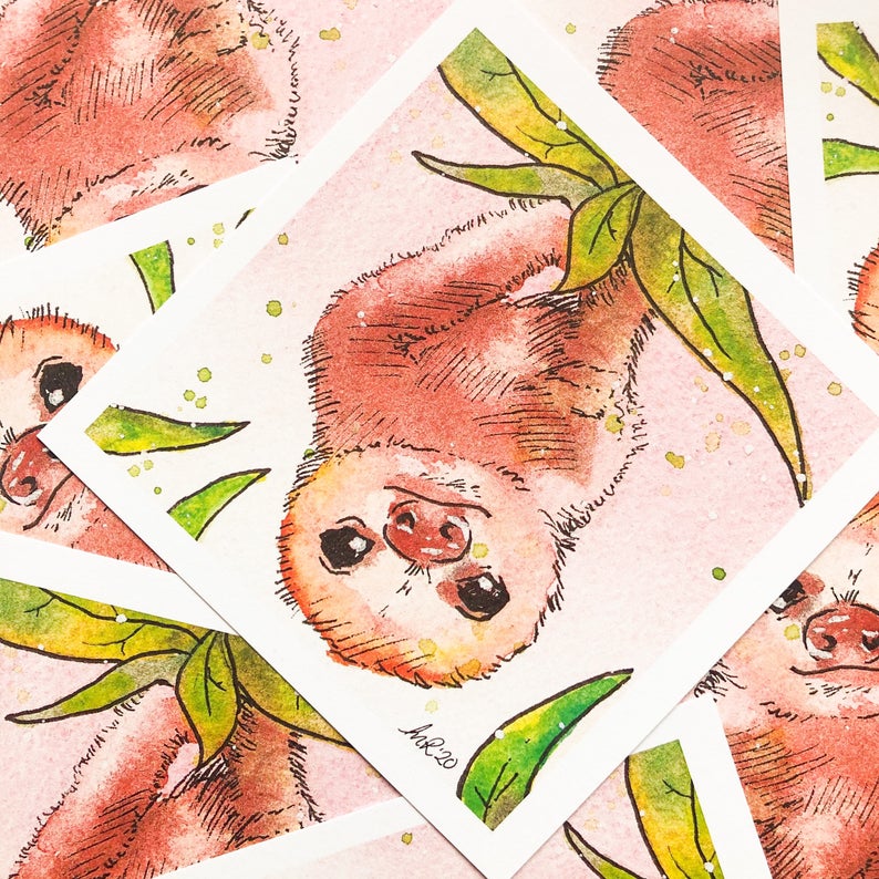 Baby Sloth Art Print
