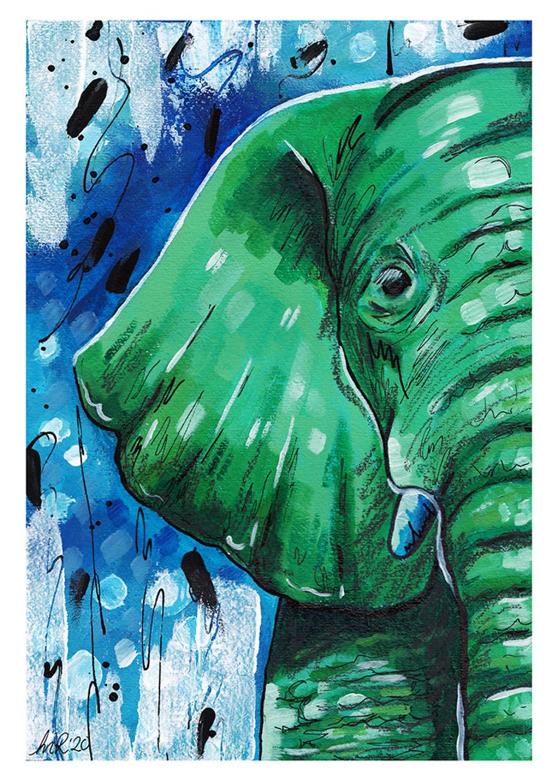 Elephant Abstract Painting