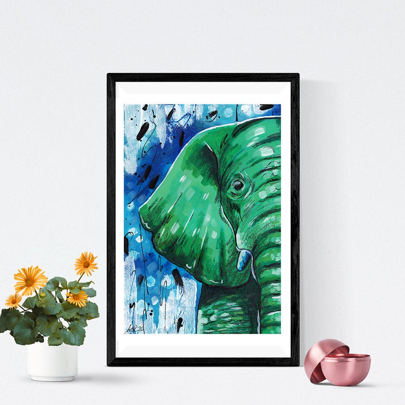 Elephant Abstract Painting
