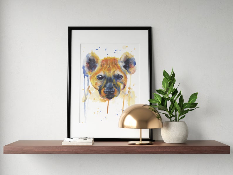 Hyena Watercolour Art Print