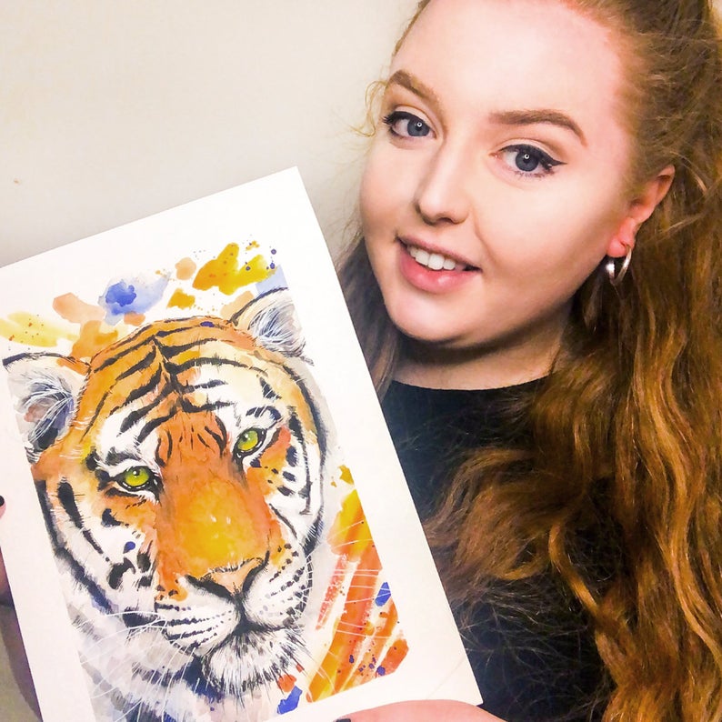Tiger Watercolour Art Print