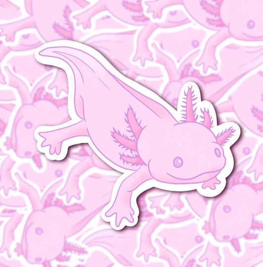 Pink Axolotl Sticker
