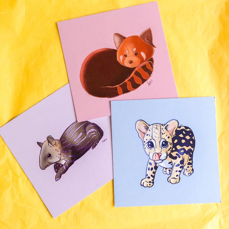 Baby Animal Art Print Set