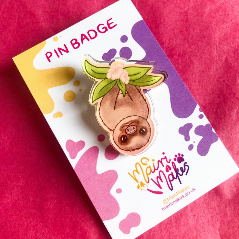 Sloth Pin Badge