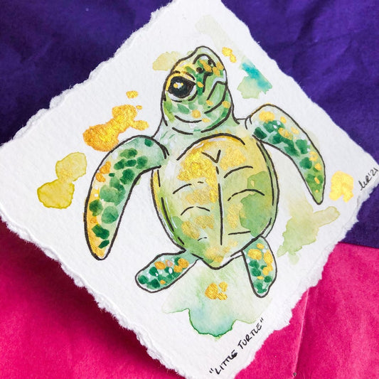 Baby Turtle Watercolour Painting