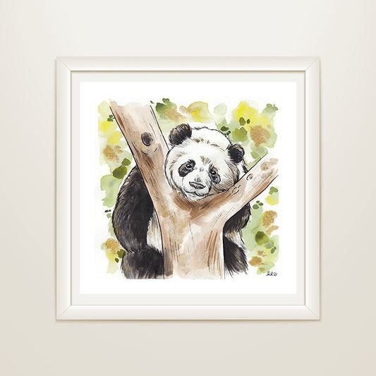 Panda Watercolour Art Print