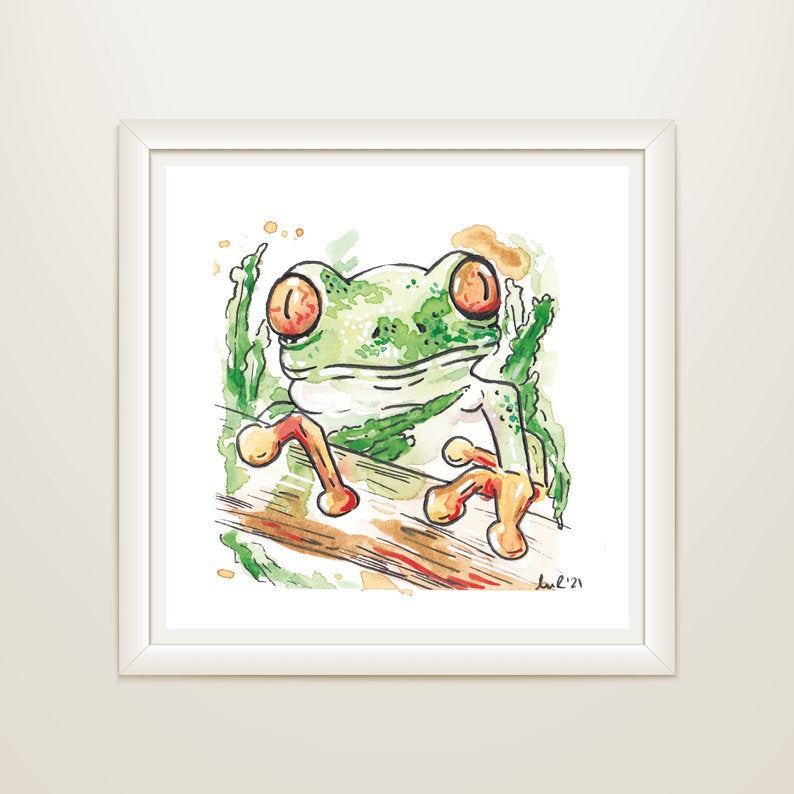 Tree Frog Mini Print