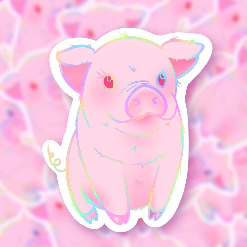 Pastel Rainbow Pig Sticker