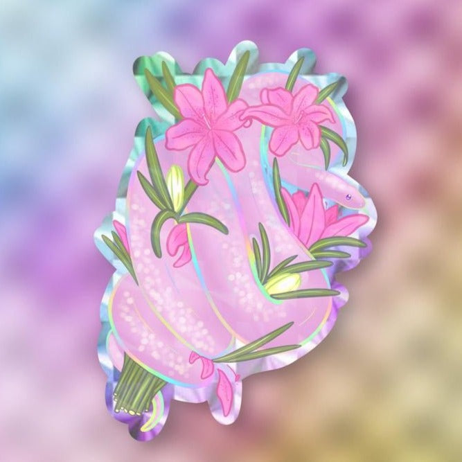 Holographic Pastel Snake Sticker