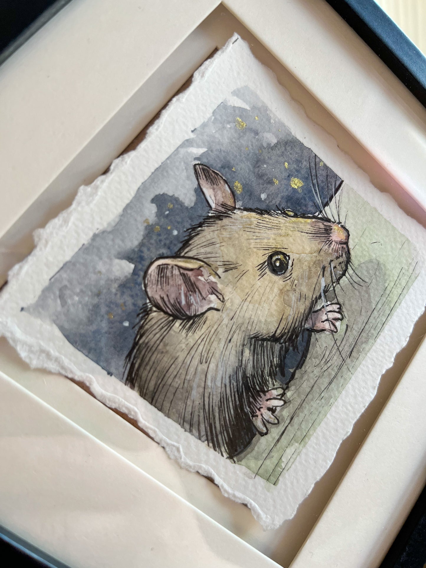 Mouse Watercolour Painting - Eva