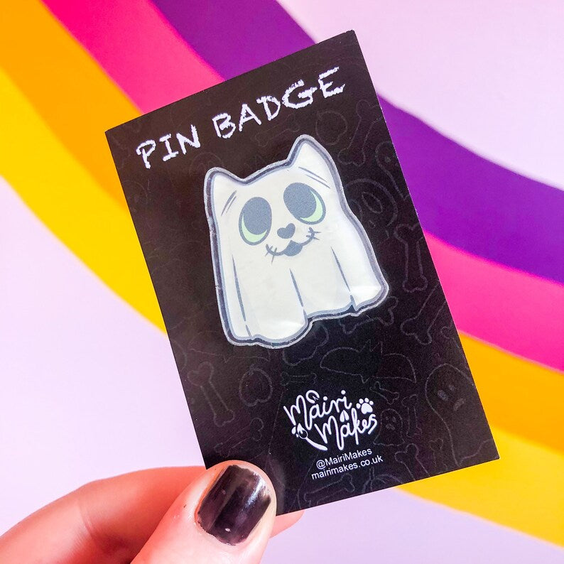Spooky Pets Halloween Pin Badge and Sticker Bundle